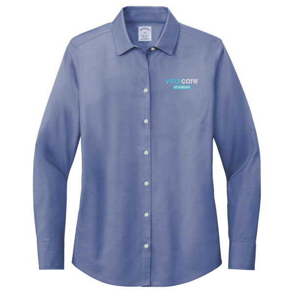 Vital Care of Auburn Embroidered - Women's Wrinkle Free Stretch Pinpoint Shirt Thumbnail