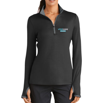 Vital Care of Auburn Embroidered - Ladies Dri FIT Stretch 1/2 Zip Cover Up Thumbnail