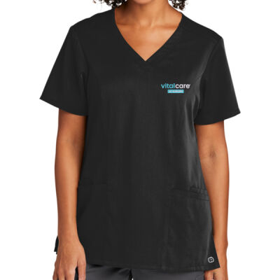 Vital Care of Auburn Embroidered - Women's Premiere Flex V Neck Top Thumbnail