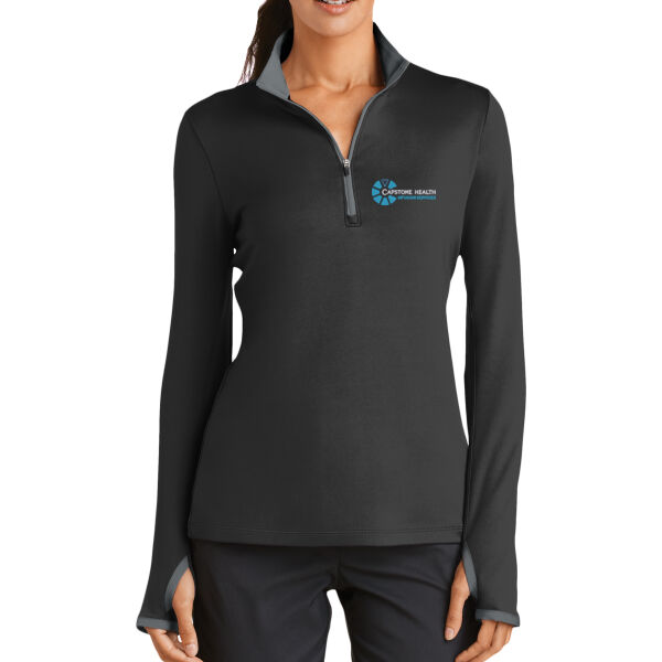 Capstone Health Embroidered - Ladies Dri FIT Stretch 1/2 Zip Cover Up Thumbnail