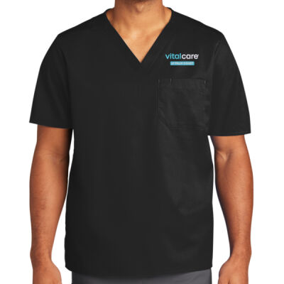 Vitalcare of Palm Coast Embroidered - Unisex WorkFlex Chest Pocket V Neck Top Thumbnail
